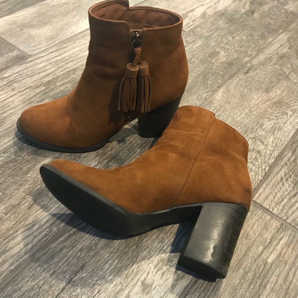 Faux suede booties
